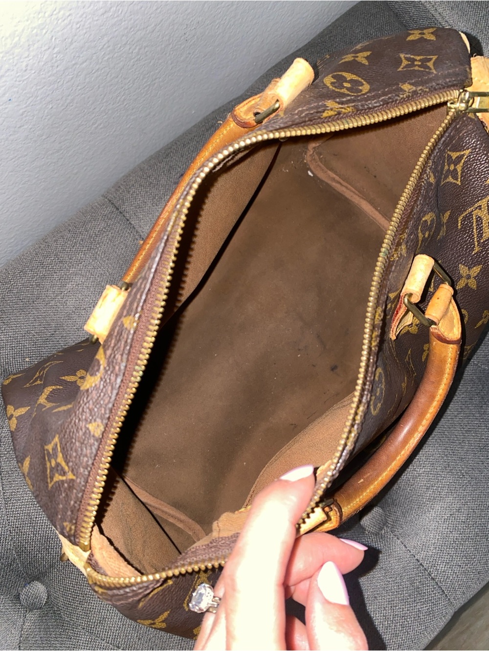 Louis Vuitton Brown Monogram Top-Handle Satchel - Picture 5 of 5